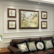 美式装饰画客厅复古小众壁画抽象艺术，组合欧式花鸟卧室餐厅背景墙