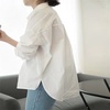 法式白色衬衫女士春季韩版慵懒风bf职业休闲宽松长袖衬衣小众上衣
