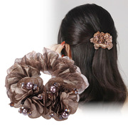 韩国简约水晶头绳女头花发圈，发绳成人盘发皮，套头饰品发绳扎头皮筋