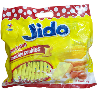 越南进口jido鸡蛋牛奶面包干300g白巧克力饼干零食特产