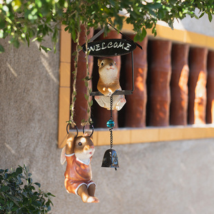 创意可爱小兔子挂件户外庭院阳台民宿造景装饰花园艺树上装饰吊件