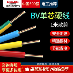 德力西电线家用bv2.5电缆纯铜芯1.5国标4 10 6平方铜线1米散剪