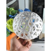 新古典抽象后现代白色陶瓷镂空圆球摆件样板房摆台陈设软装饰品
