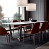 北欧大理石餐桌家具 现代简约白蜡木时尚餐桌实木方形6人餐桌椅桌