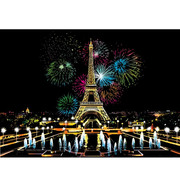 法国巴黎铁塔夜景图成人减压刮刮画创意手工礼物学生寝室房间挂画