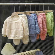 秋冬款儿童睡衣套装，男女童保暖加厚家居服宝宝，加绒睡衣婴幼儿棉衣