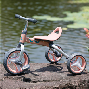 tolulo儿童三轮车铝合金，脚踏轻便可折叠平衡车，幼儿宝宝脚蹬自行车