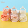 0-1岁宝宝鞋子夏季婴儿，学步鞋软底，防滑透气小公主纯棉布凉鞋防撞