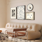 现代简约客厅装饰画法式高级沙发背景墙组合挂画小众艺术餐厅壁画