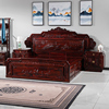 红木家具印尼黑酸枝鸿运大床1.8 2米双人床阔叶黄檀实木新中式床