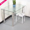 现代简易钢化玻璃餐桌椅