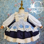 春款女童藏青宫廷洛丽塔连衣裙西班牙公主裙生日礼服Lolita洋装