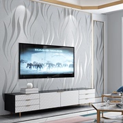 自粘墙纸现代简约条纹3D无纺布立体浮雕壁纸客厅卧室电视背景墙纸