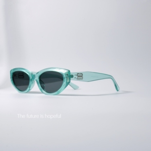 清新湖蓝色框墨镜UV400防紫外线辐射可配近视韩版百搭潮太阳眼镜