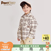PawinPaw卡通小熊童装24年春季男童纯棉格纹印花休闲长袖衬衫