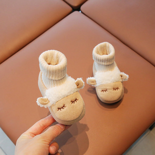 冬季婴儿棉鞋加厚一岁女宝宝学步鞋软底保暖6-12个月婴幼儿鞋不掉