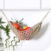 家居厨房水果吊篮波西米亚简约北欧风桌下悬挂水果蔬果网兜