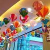儿童节商场学校橱窗装饰空中吊饰，彩灯笼热气球走廊天花板挂饰网红