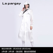 Lapargay纳帕佳2024雪纺衬衫女长款设计感小众连帽长外套薄款