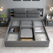 北欧床现代简约气动高箱储物床1.5米小户型主卧床1.8米收纳双人床