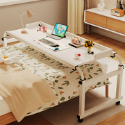 宜家跨床桌可移动书桌电脑桌家用床上懒人升降卧室床边小桌床尾桌