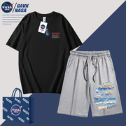 NASA GAVK2023春秋季潮流纯棉上衣夏季套装男女同款短裤百搭