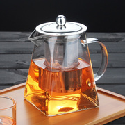 办公室家用茶具加厚防烫耐热高复古硼硅玻璃茶壶不锈钢过滤泡茶壶