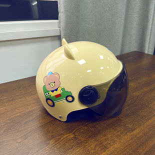 儿童电动车头盔可爱耳朵电动车安全帽4-12岁男女童电车半盔夏季款