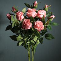 保加利亚玫瑰花束，美式单支客厅，绢花