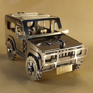 悍马汽车越野车合金不锈钢模型吉普车1 32金属玩具车装饰摆件礼物