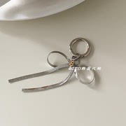 韩国 ins小众设计 定制迷你字母软蝴蝶结手机指环挂链 钥匙链