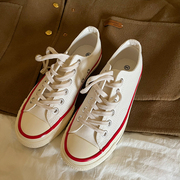 林先叁经典款1970s复刻低帮白色，帆布鞋女2023学生街拍板鞋潮