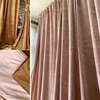 外贸咖啡色藕粉色成品窗帘，简欧纯色短绒加厚窗帘布艺隔断装饰帘