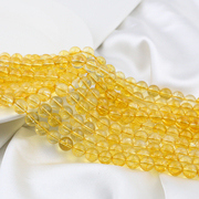 天然石10颗装黄水晶散珠手工饰品材料DIY自制手链项链耳坠配件
