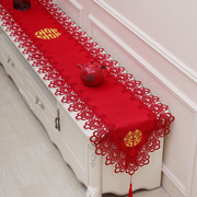 电视柜桌布桌旗红色结婚婚礼装饰喜庆餐桌布中式喜字订婚长条桌布