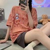 xw-2024睡衣女夏季网红风家居服夏天韩版短袖薄款两件套装