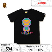 BAPE女装春夏撞色卡通BABY MILO彩色字母印花短袖T恤10007XI