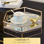 轻奢金属镜面托盘欧式餐桌，茶几客厅桌面收纳盘，创意高档家居摆饰品