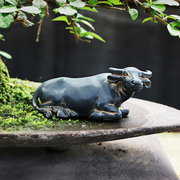 家居客厅鱼缸盆景微景观装饰水牛摆件户外花园假山造景动物小饰品