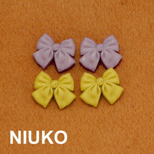 NIUKO 少女风蝴蝶结树脂塑料纽扣子可爱紫色黄色服装辅料毛衣钮扣