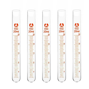 刻度试管5ml10ml15ml20ml25ml50ml玻璃，试管带刻度圆底试管