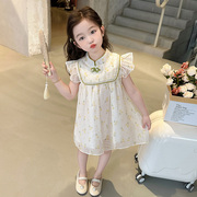 女童夏装新中式旗袍裙2024儿童夏季公主裙子小女孩宝宝连衣裙