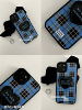 韩国ins小众设计复古苏格兰情调蓝色格纹简约爱心，支架适用iphone15pro14promax苹果111213手机壳保护套