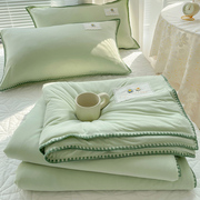 夏季午休毯子春秋空调被床上用单双人(单双人)午睡办公室沙发薄毛毯小被子
