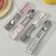 筷子勺子套装一人用叉子餐具便携筷单人装可爱不锈钢餐具筷勺套装