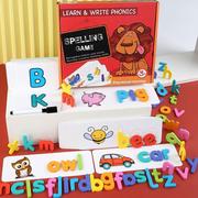 幼儿启蒙英语字母拼图，拼板拼词游戏早教益智木质玩具