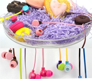 日本宜丽客elecom彩色，甜甜圈耳机入耳式手机线控耳机