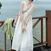 孕妇无袖连衣裙2024夏季温柔风，小个子气质小众设计感显瘦长裙