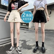 小个子白色高腰牛仔短裤，女夏装2023年显瘦流行阔腿热裤子