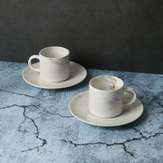 某牌 孤品云纹石咖啡杯碟高端 新骨瓷釉下彩杯子套装